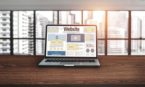 Website design software provide snugly template for online retail business Stock-Fotos