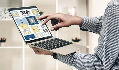 Website design software provide snugly template for online retail business Foto stock