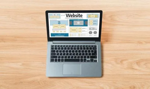 Website design software provide snugly template for online retail business Foto stock