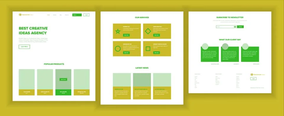 Website Design Template . Business Interface. Landing Web Page. Professional Stock Illustration