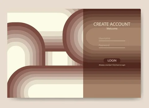 Website design template. Login screen landing page. Login ui ux design Stock Illustration