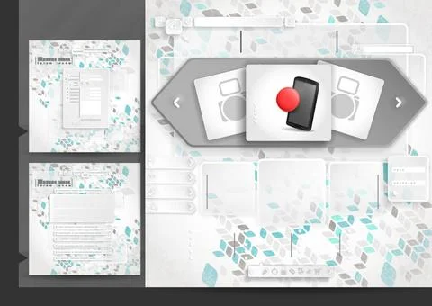 Website Design Template Menu Elements Website Design Template Menu Element... Stock Photos