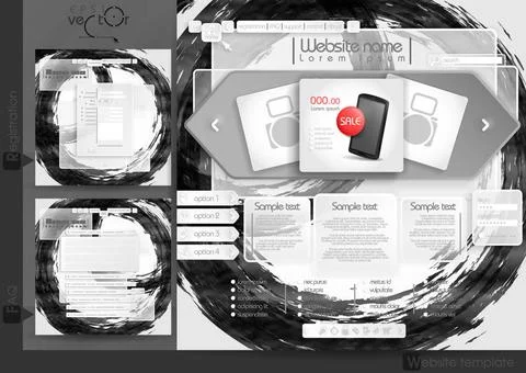 Website Design Template Menu Elements Website Design Template Menu Element... Foto stock