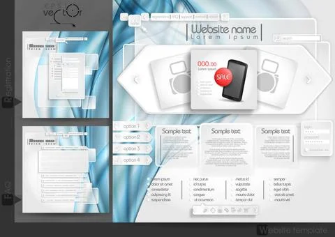 Website Design Template Menu Elements Website Design Template Menu Element... Stock Photos