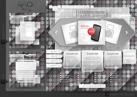 Website Design Template Menu Elements Website Design Template Menu Element... Stock Photos