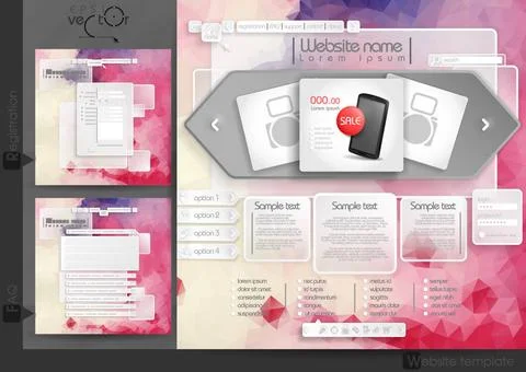 Website Design Template Menu Elements Website Design Template Menu Element... Stock Photos