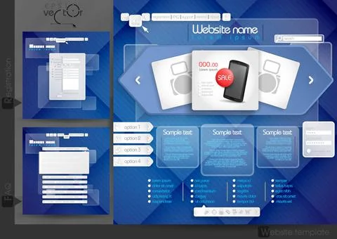Website Design Template Menu Elements Website Design Template Menu Element... Stock Photos