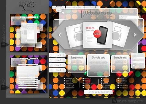 Website Design Template Menu Elements Website Design Template Menu Element... Stock Photos