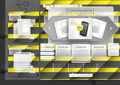 Website Design Template Menu Elements Website Design Template Menu Element... Foto stock