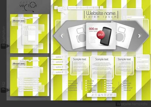Website Design Template Menu Elements Website Design Template Menu Element... Stock Photos