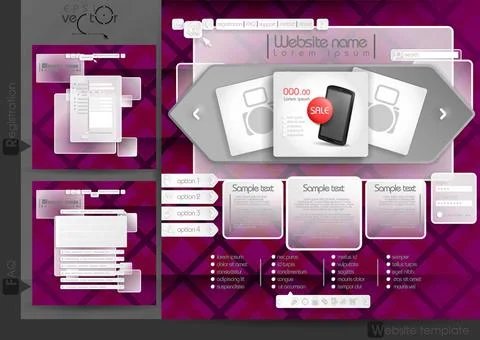 Website Design Template Menu Elements Website Design Template Menu Element... Stock Photos