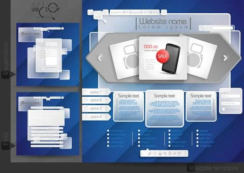 Website Design Template Menu Elements Website Design Template Menu Element... Stock Photos