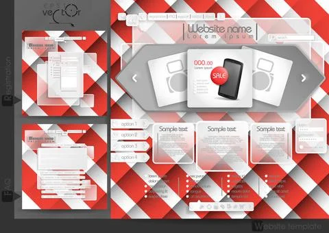 Website Design Template Menu Elements Website Design Template Menu Element... Stock Photos