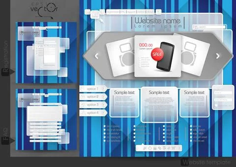 Website Design Template Menu Elements Website Design Template Menu Element... Stock Photos