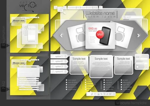 Website Design Template Menu Elements Website Design Template Menu Element... Stock Photos