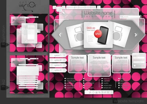 Website Design Template Menu Elements Website Design Template Menu Element... Stock Photos