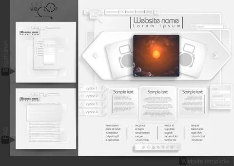 Website Design Template Menu Elements Website Design Template Menu Element... Stock Photos