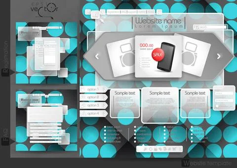Website Design Template Menu Elements Website Design Template Menu Element... Stock Photos