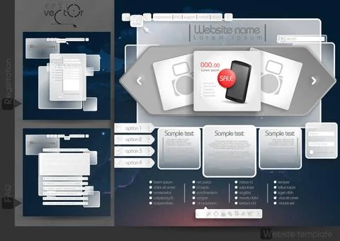 Website Design Template Menu Elements Website Design Template Menu Element... Stock Photos
