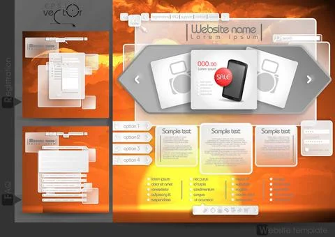 Website Design Template Menu Elements Website Design Template Menu Element... Stock Photos