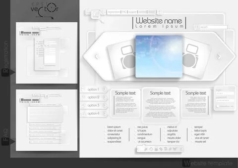 Website Design Template Menu Elements Website Design Template Menu Element... 写真素材