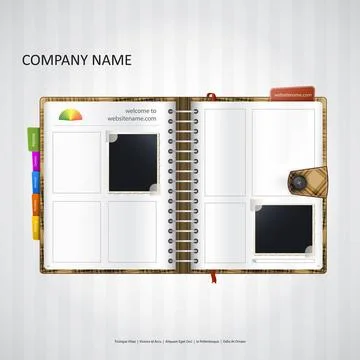 Website design template with organizer Website design template with notebo... Stock Photos