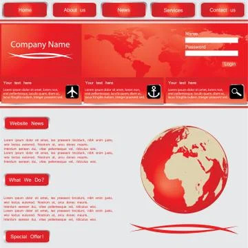 Website design template, vector. Stock Illustration
