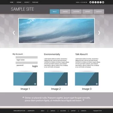 Website Design for Your Business with Abstract Cloudy Sky Image Background Stock Illustration
