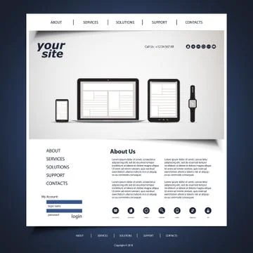 Website Design for Your Business with Electronic Devices Stock Illustration