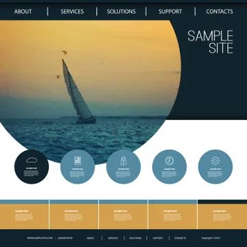Website Design for Your Business with Floating Sailboat in the Sunset Wind Stock Illustration