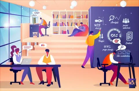 Website Designer and Programmers Developer Meeting イラスト素材