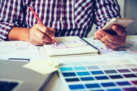Website designer Creative planning application development  graphic creative Stock Photos