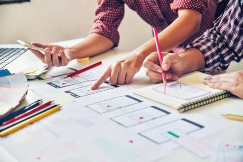 Website designer Creative planning application development  graphic creative Stock Photos