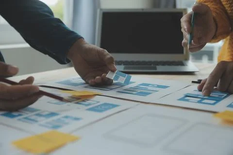 Website designer Creative planning application development draft sketch dra.. 写真素材