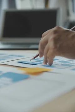 Website designer Creative planning application development draft sketch dra.. Stock Photos