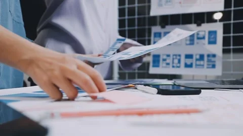 Website designer, Creative planning phone app development template layout f.. Stock Footage 304846891