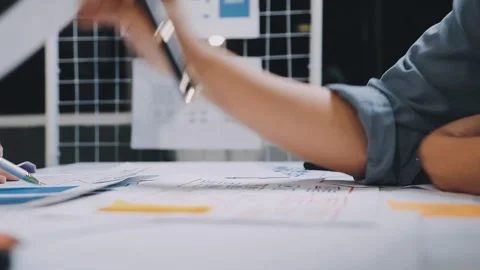 Website designer, Creative planning phone app development template layout f.. Stock Footage 304846917