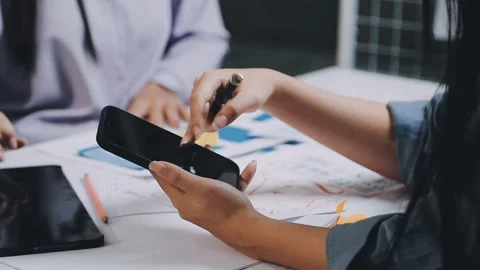Website designer, Creative planning phone app development template layout f.. Stock Footage 304846920