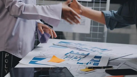 Website designer, Creative planning phone app development template layout f.. Stock Footage 304846959