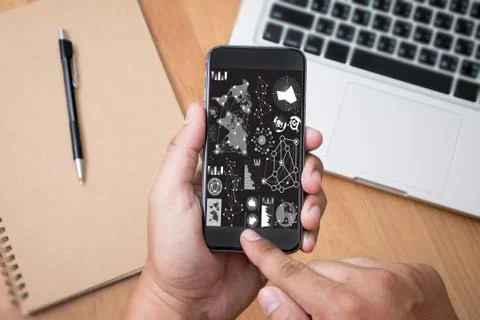 Website designer working digital tablet Stock Photos