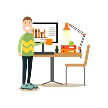 Website developer vector illustration in flat style Stock Illustration
