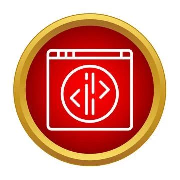 Website developing concept with coding symbol on browser screen Stock Illustration