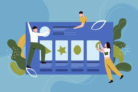 Website development abstract concept with cartoon developers Stockillustratie