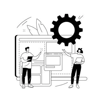 Website development abstract concept vector illustration. Stock Illustration