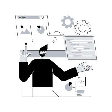 Website development abstract concept vector illustration. Illustrazione stock