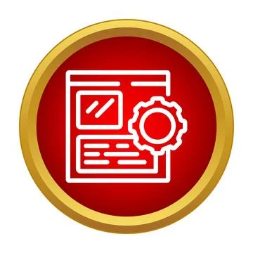 Website development and optimization settings gear icon Stock Illustration