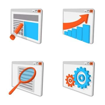 Website development and seo optimization process concept Stock Illustration