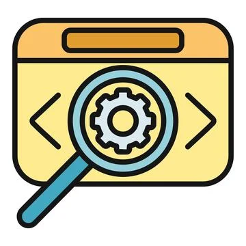Website development and seo settings search icon Stockillustratie
