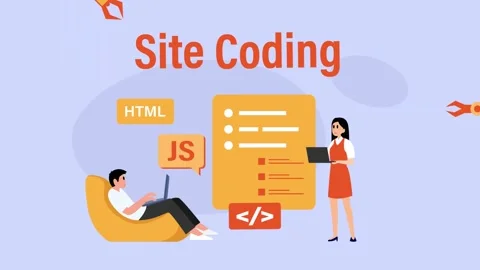 Website Development and Site Coding with Developers and Robotic Arms cartoo.. Stock Footage 337954630
