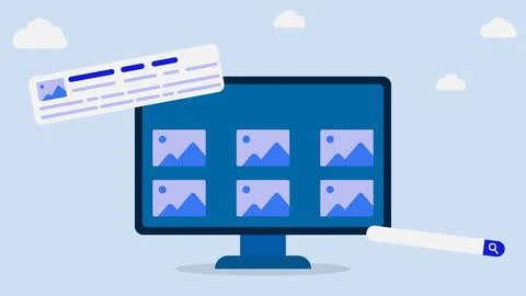 Website development and web page building process. イラスト素材